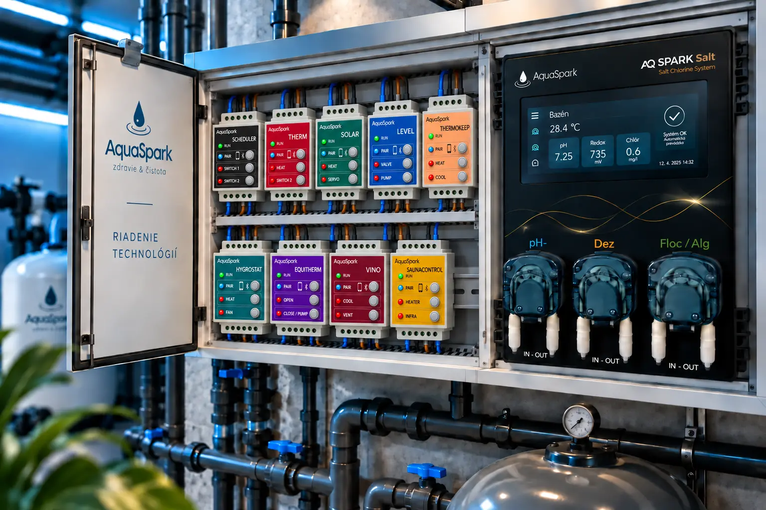 Riadená bazénová technológia AQUASPARK